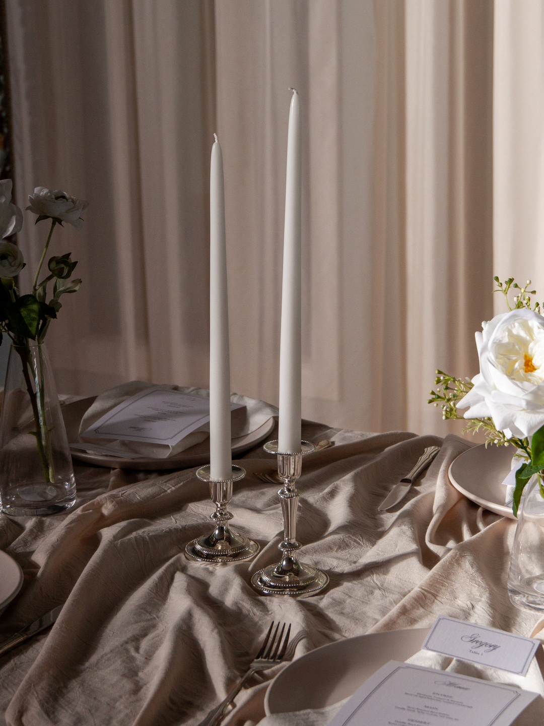 Eloise Antique Silver Candle Holder - Medium