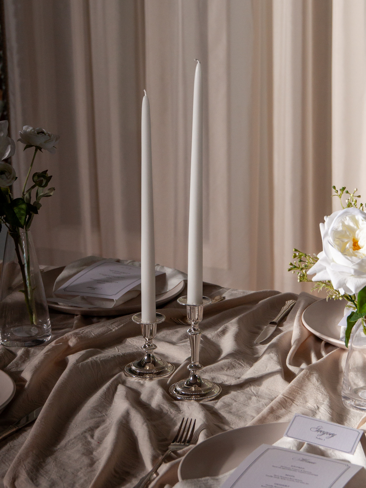 Eloise Antique Silver Candle Holder - Medium