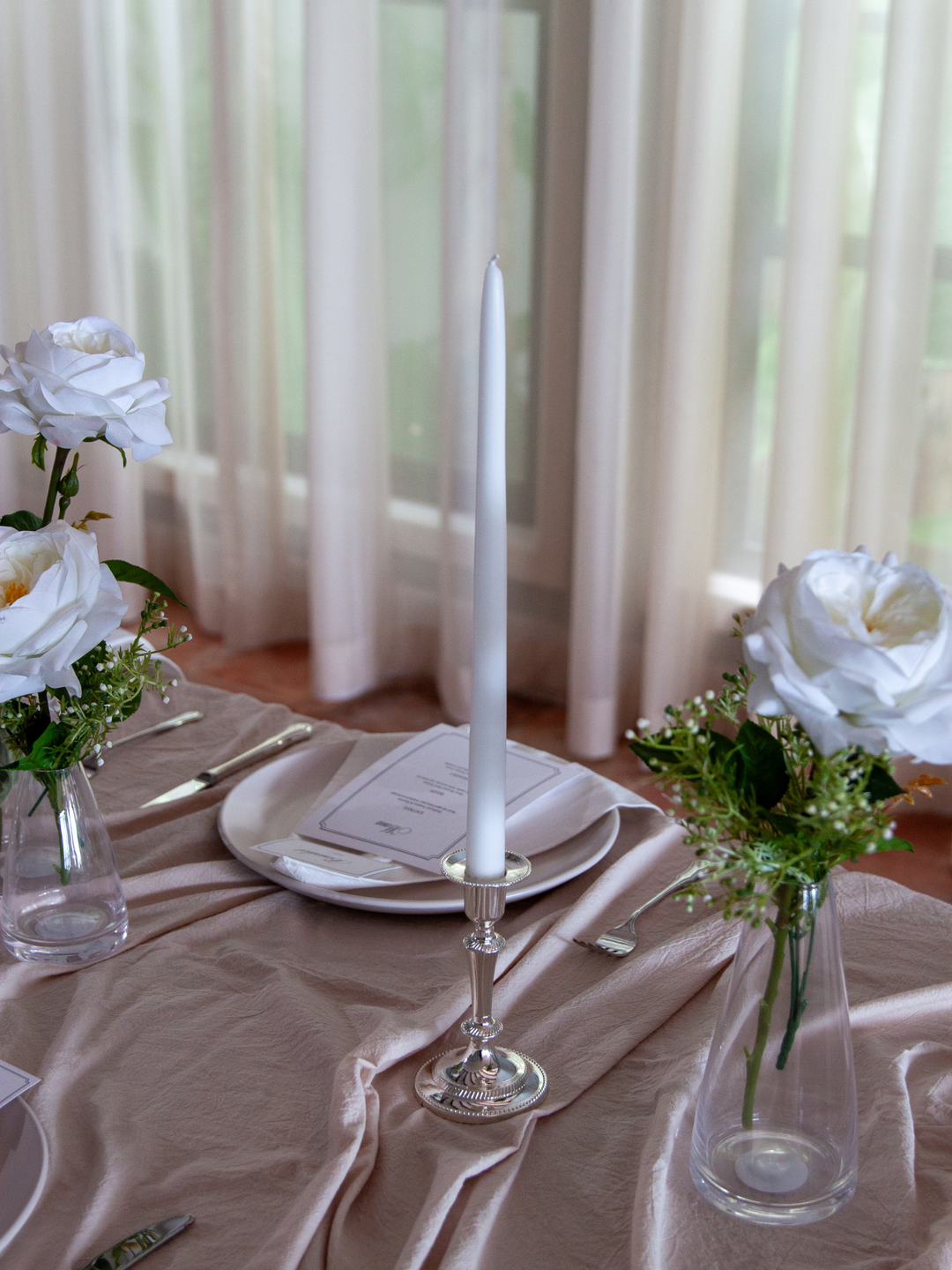 Eloise Antique Silver Candle Holder - Medium