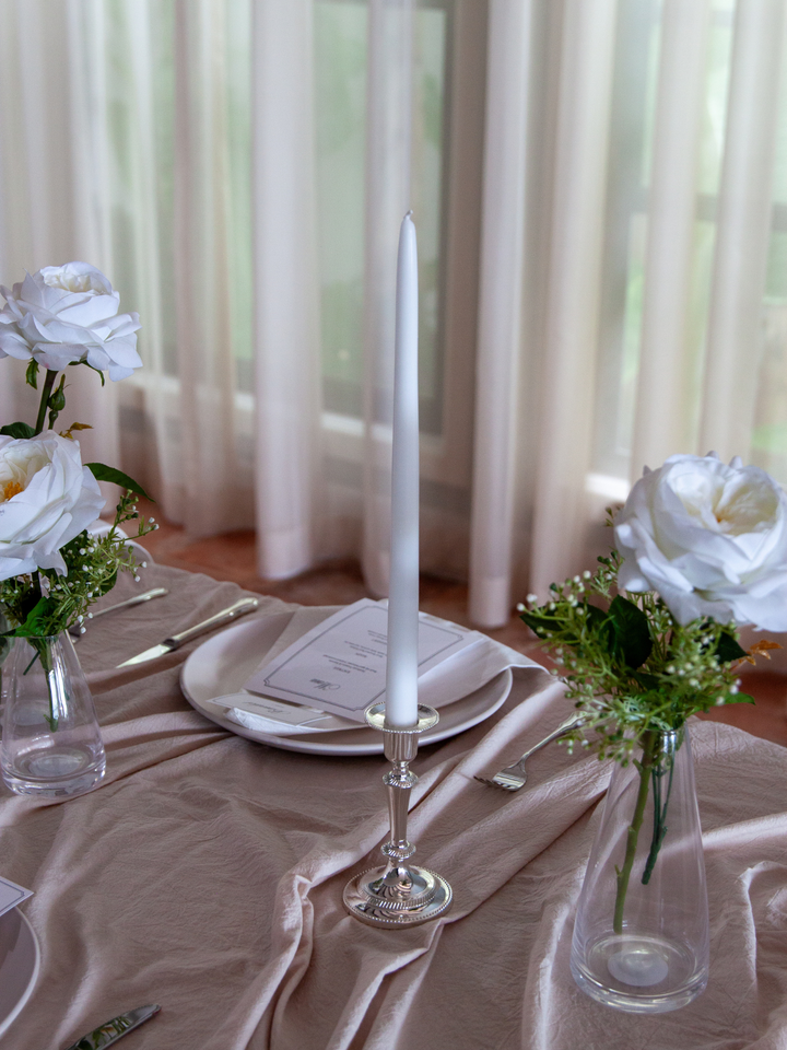 Eloise Antique Silver Candle Holder - Medium