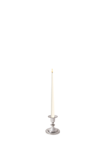 Ivory 31cm LED Taper Candles with Small Antique Silver Eloise Candle Holders - Set of 6