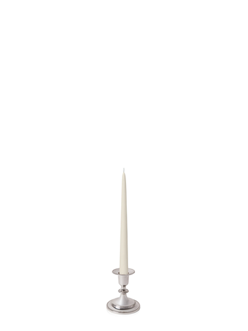 Ivory 25cm Taper Candles with Small Antique Silver Eloise Candle Holders - Set of 12 Pack of 12