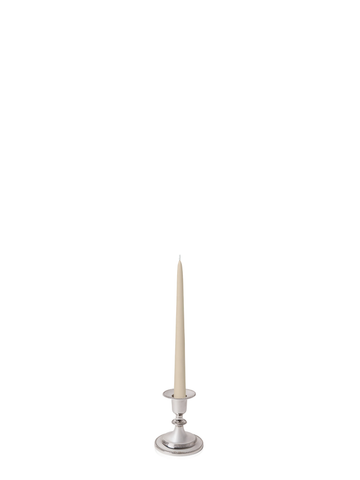 Sandstone 25cm Taper Candles with Small Antique Silver Eloise Candle Holders - Set of 12 Pack of 12