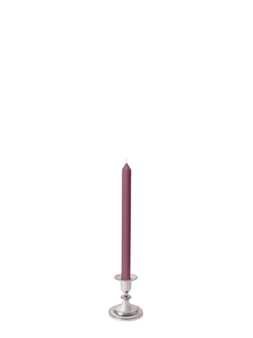 Burgundy 30cm Dinner Candles with Small Antique Silver Eloise Candle Holders - Set of 12 Pack of 12