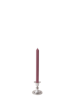 Burgundy 30cm Dinner Candles with Small Antique Silver Eloise Candle Holders - Set of 12