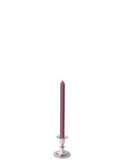 Burgundy 30cm Dinner Candles with Small Antique Silver Eloise Candle Holders - Set of 12 Pack of 12