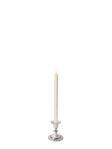 Ivory 30cm Dinner Candles with Small Antique Silver Eloise Candle Holders - Set of 12 Pack of 12