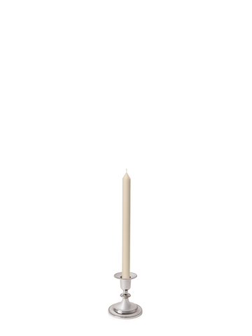 Sandstone 30cm Dinner Candles with Small Antique Silver Eloise Candle Holders and Sleeves - Set of 12 Pack of 12