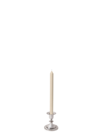 Sandstone 30cm Dinner Candles with Small Antique Silver Eloise Candle Holders - Set of 12