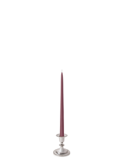 Burgundy 35cm Taper Candles with Small Antique Silver Eloise Candle Holders - Set of 12 Pack of 12