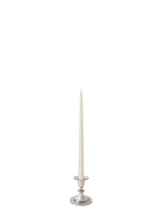 Ivory 35cm Taper Candles with Small Antique Silver Eloise Candle Holders - Set of 12 Pack of 12