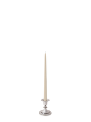 Sandstone 35cm Taper Candles with Small Antique Silver Eloise Candle Holders - Set of 12 Pack of 12