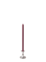 Burgundy 40cm Dinner Candles with Small Antique Silver Eloise Candle Holders - Set of 12 Pack of 12