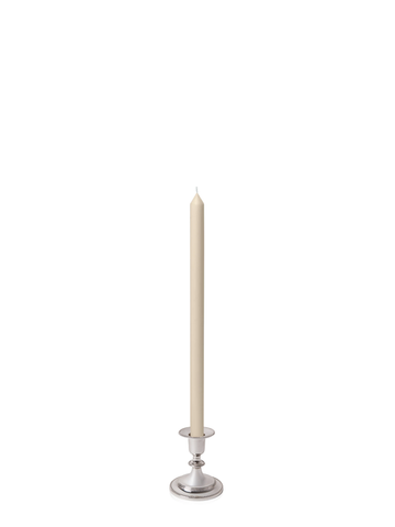 Sandstone 40cm Dinner Candles with Small Antique Silver Eloise Candle Holders - Set of 12 Pack of 12