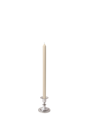 Sandstone 40cm Dinner Candles with Small Antique Silver Eloise Candle Holders - Set of 12 Pack of 12