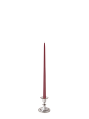 Burgundy 45cm Taper Candles with Small Antique Silver Eloise Candle Holders - Set of 6 Pack of 6