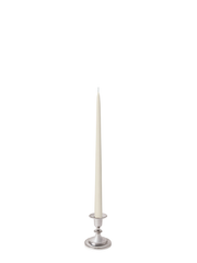 Ivory 45cm Taper Candles with Small Antique Silver Eloise Candle Holders - Set of 6 Pack of 6