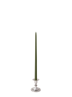 Olive 45cm Taper Candles with Small Antique Silver Eloise Candle Holders - Set of 6