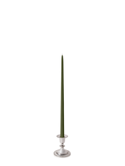 Olive 45cm Taper Candles with Small Antique Silver Eloise Candle Holders - Set of 6 Pack of 6