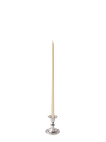 Sandstone 45cm Taper Candles with Small Antique Silver Eloise Candle Holders - Set of 6