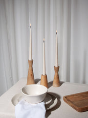 Whitewash Ember Wooden Candle Holder - Small Pack of 1