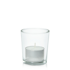 White Event Tealight in Glass Votive
