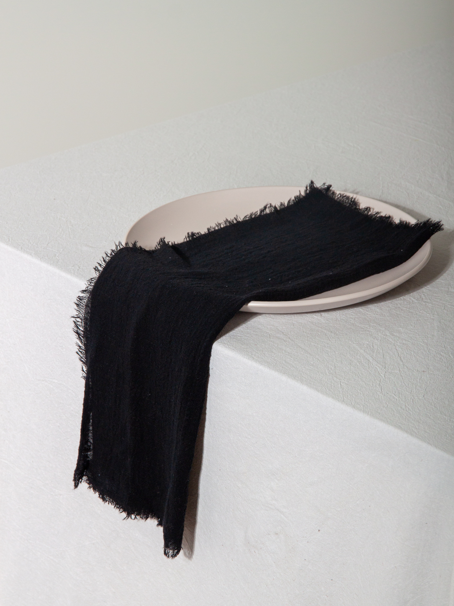 Black Frayed Edge Napkin