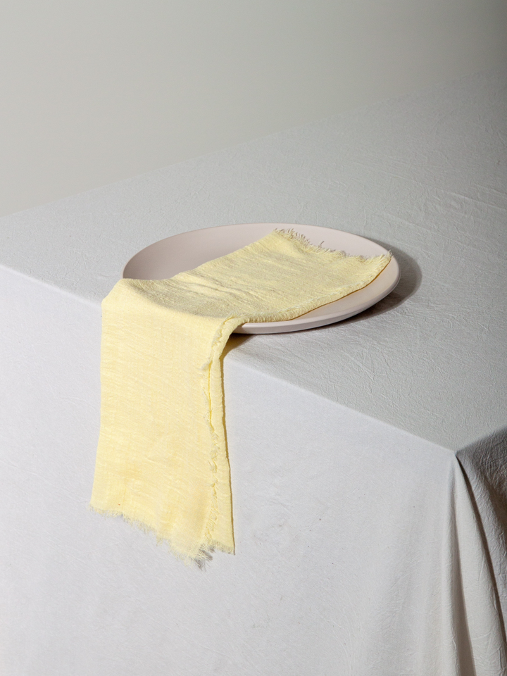 Butter Frayed Edge Napkin