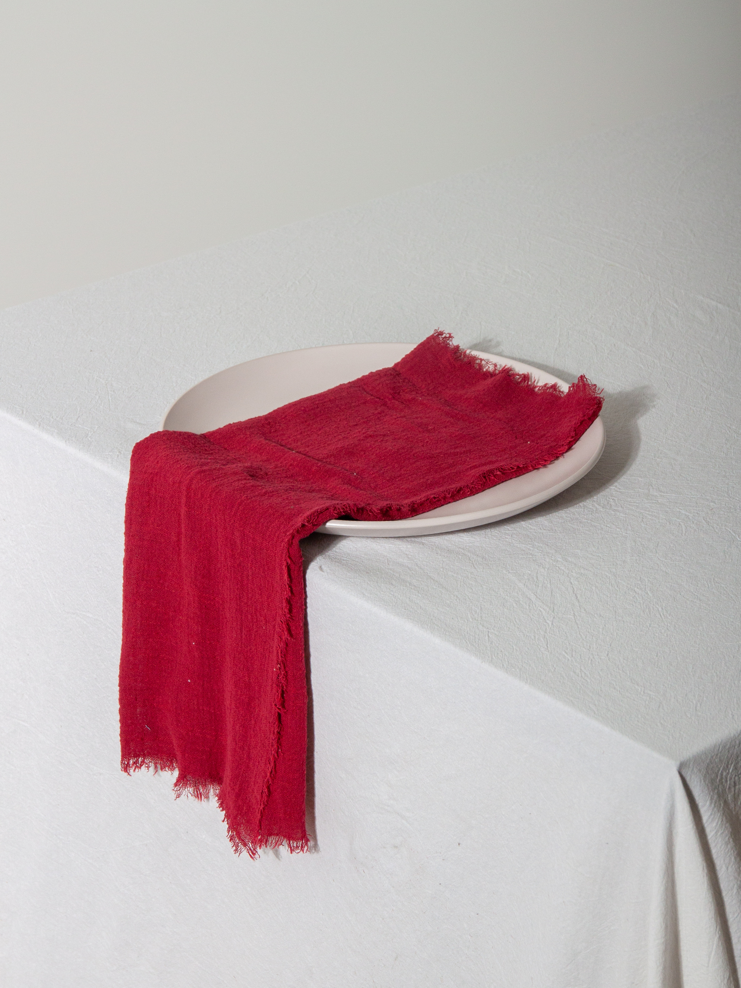 Cherry Frayed Edge Napkin
