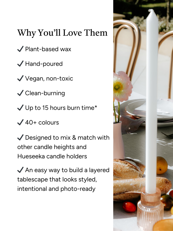 White 40cm Dinner Candles