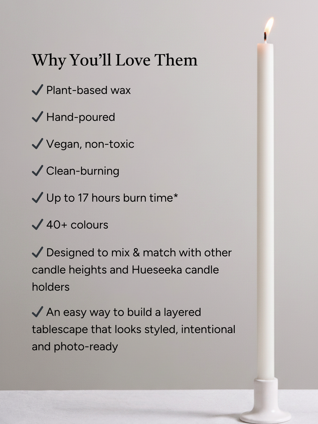 White 50cm Dinner Candles