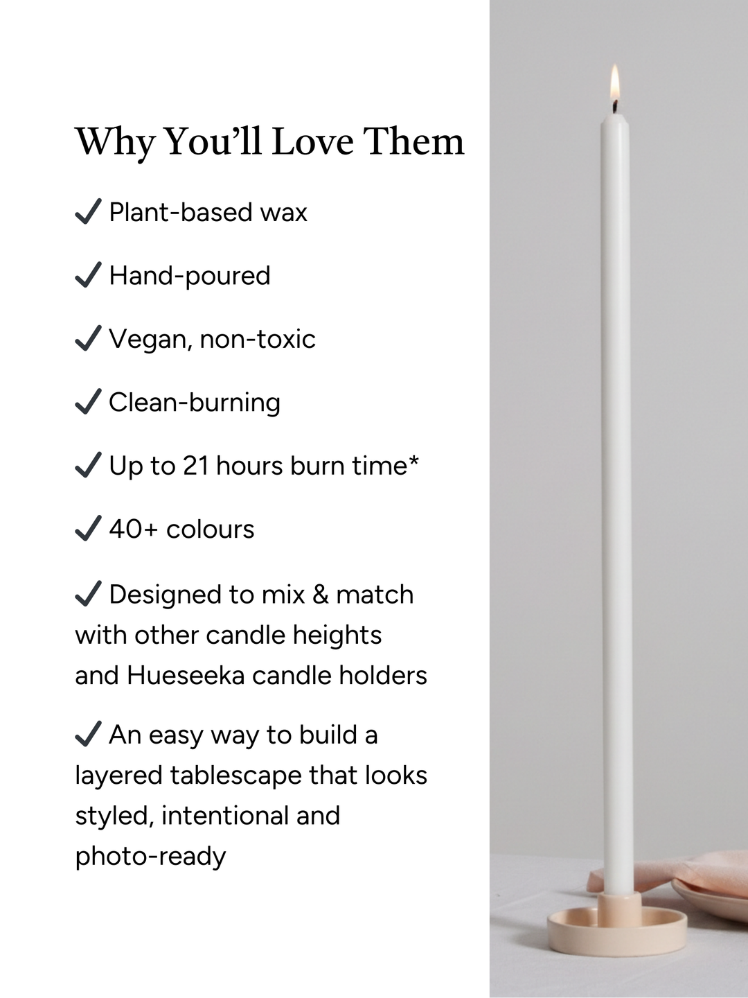 White 60cm Dinner Candles