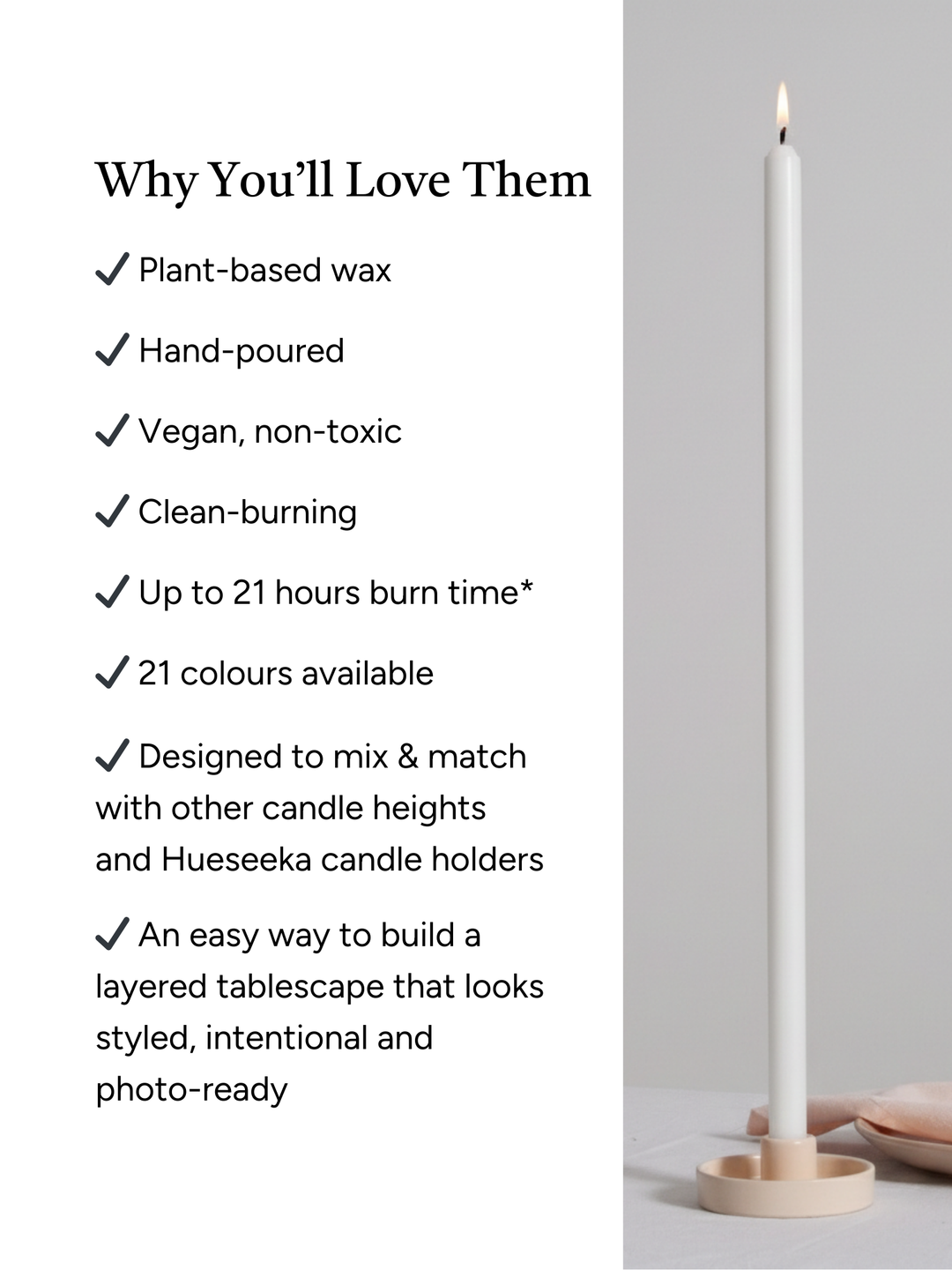 White 60cm Dinner Candles - Pack of 96