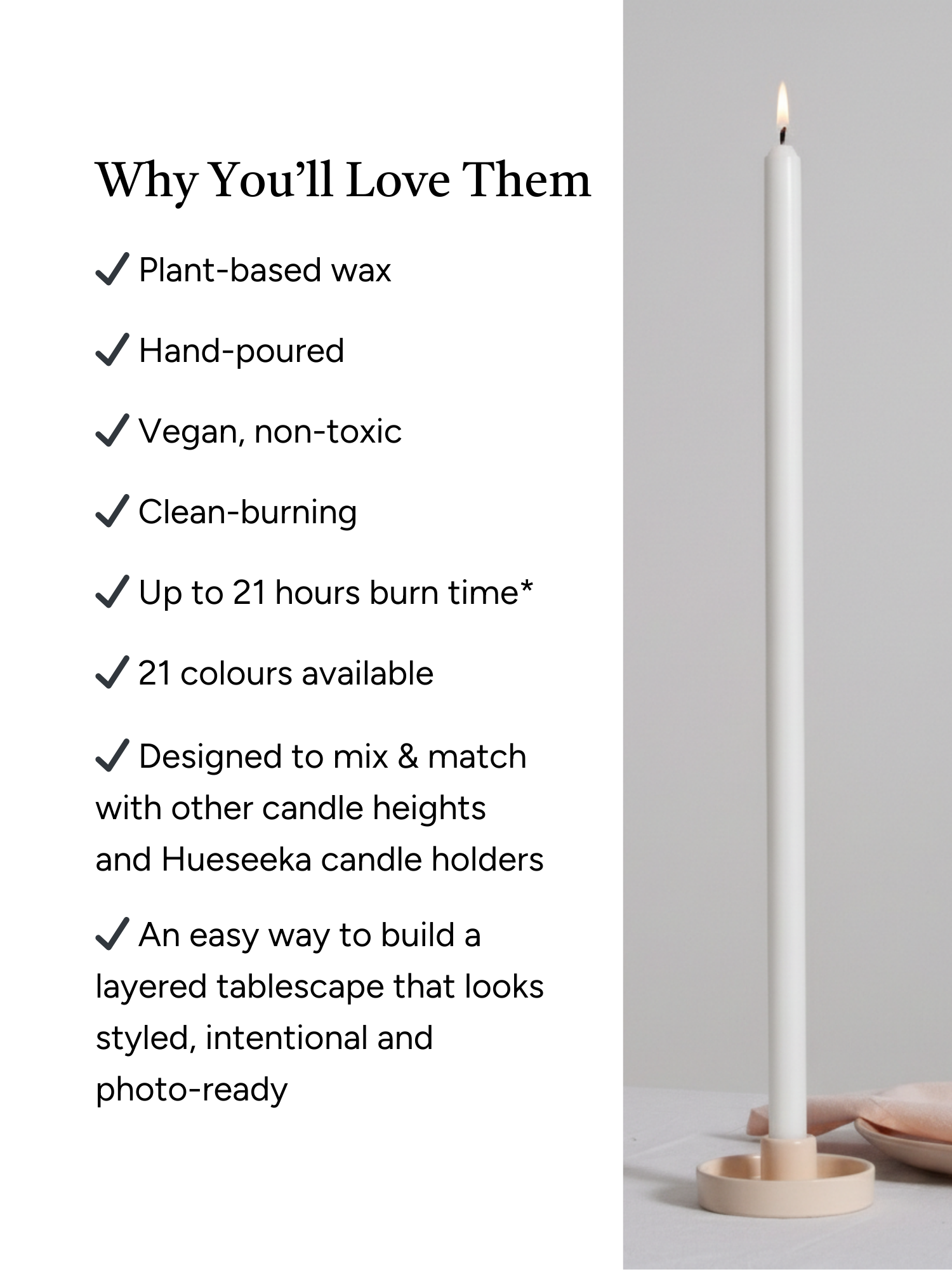 White 60cm Dinner Candles