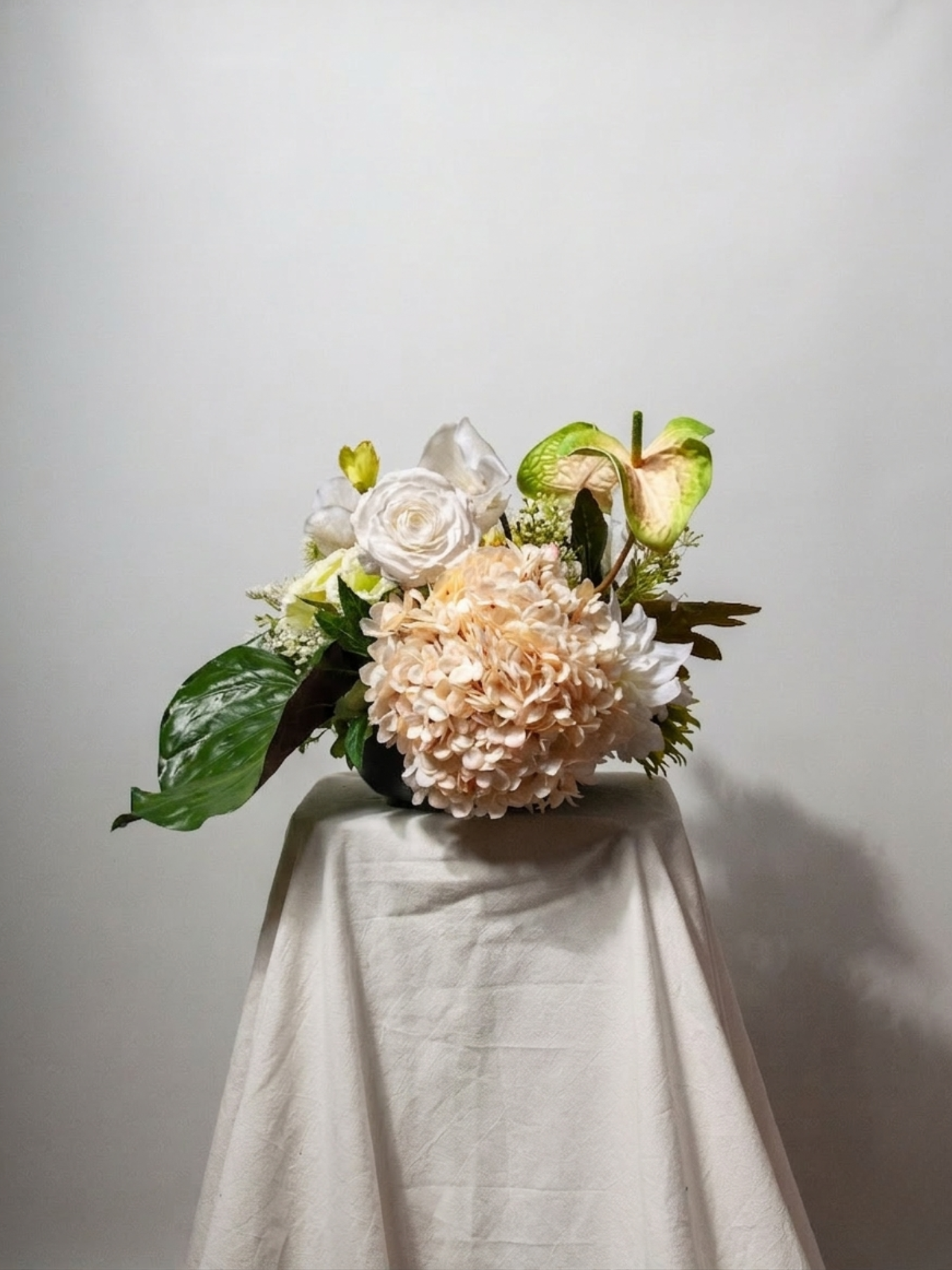 Green & White Garden Wedding Flower Cloud - Medium