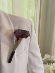 Burgundy Calla Lily Wedding Buttonhole