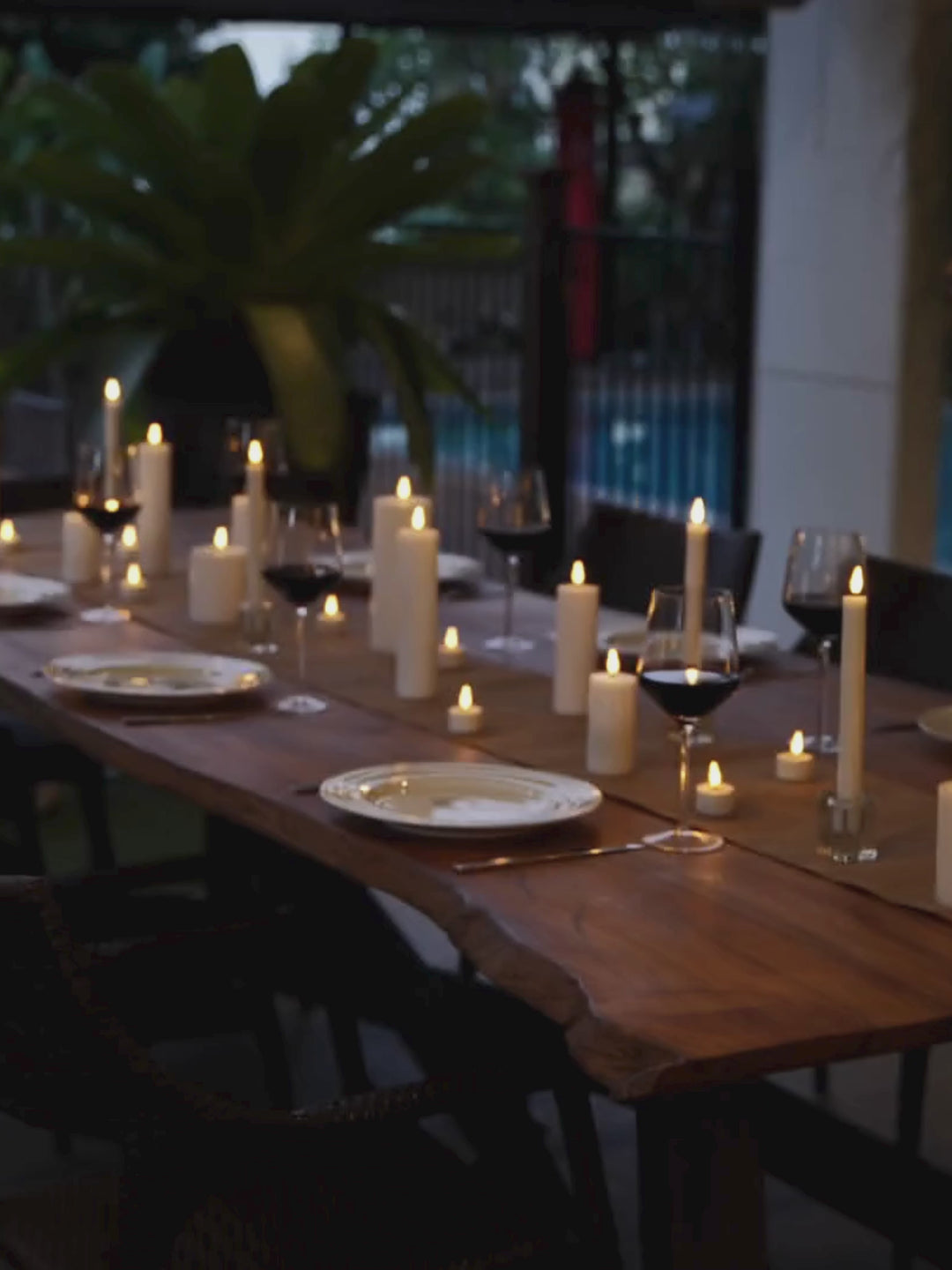 White 5cm LED Pillar Set - Lg