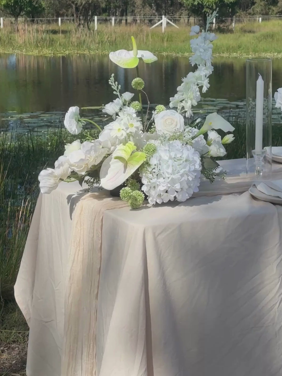 Whimsical White Wedding Flower Cloud - Large