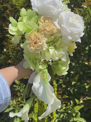 Lemon Rose & Green Hydrangea Bridesmaid Bouquet
