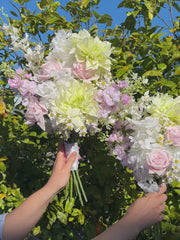 Pink Snapdragon & Light Green Dahlia Bridesmaid Bouquet