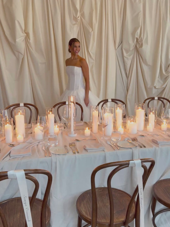White Event Pillar Candles & Glass Wedding Bundle - Large