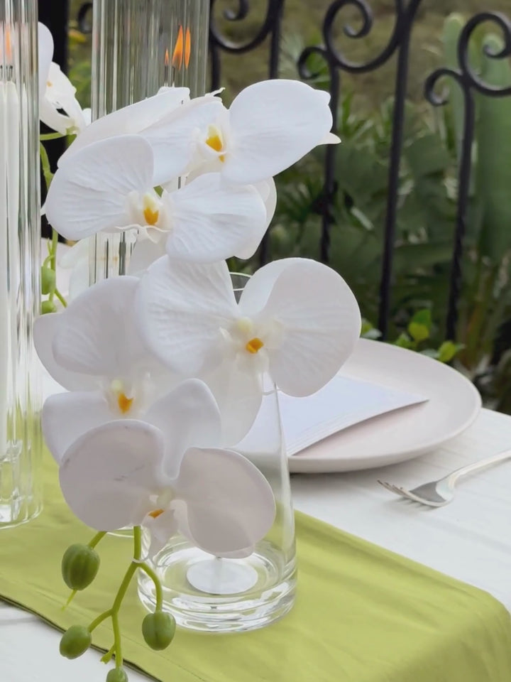 Green & White Garden Wedding Bud Vase