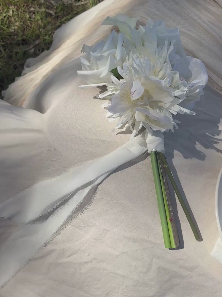 Whimsical White Wedding Bridesmaid Bouquet