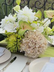 Green & White Garden Wedding Flower Cloud - Medium