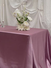 Pale Mauve Satin Rectangle Tablecloth - Medium