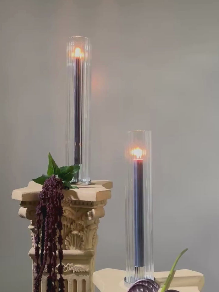 Clear 6.5cm x 35cm Ribbed Glass Sleeve