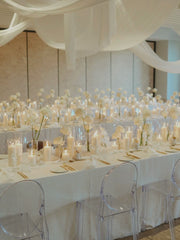 White Event Pillar Candles & Glass Wedding Bundle - Small
