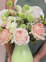 Strawberry Matcha Rose & Anthurium Arrangement
