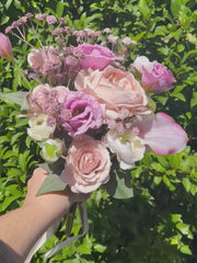 Purple Lisianthus & Pink Calla Lily Bridesmaid Bouquet