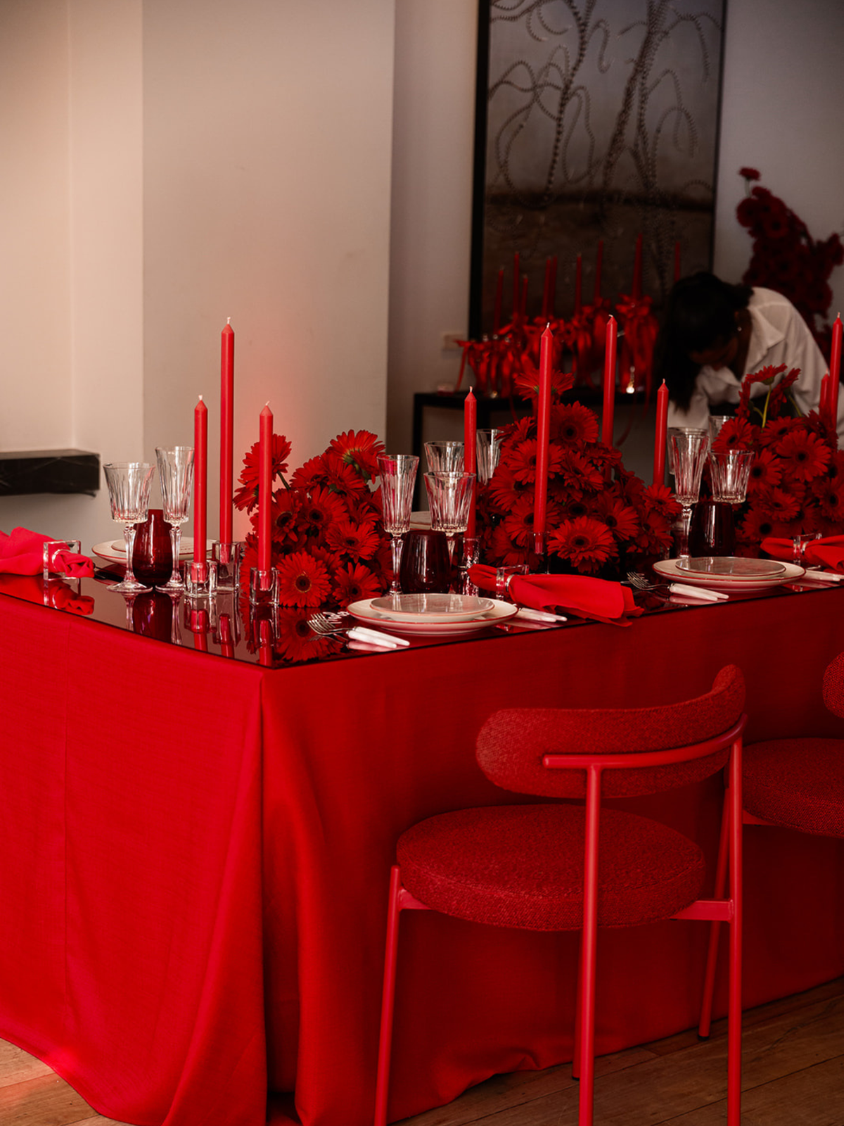 Scarlet 40cm Dinner Candles